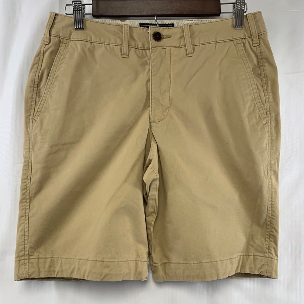 Abercrombie & Fitch Chino Shorts Mens 30 Tan Stretch Flat Front Classic Prep